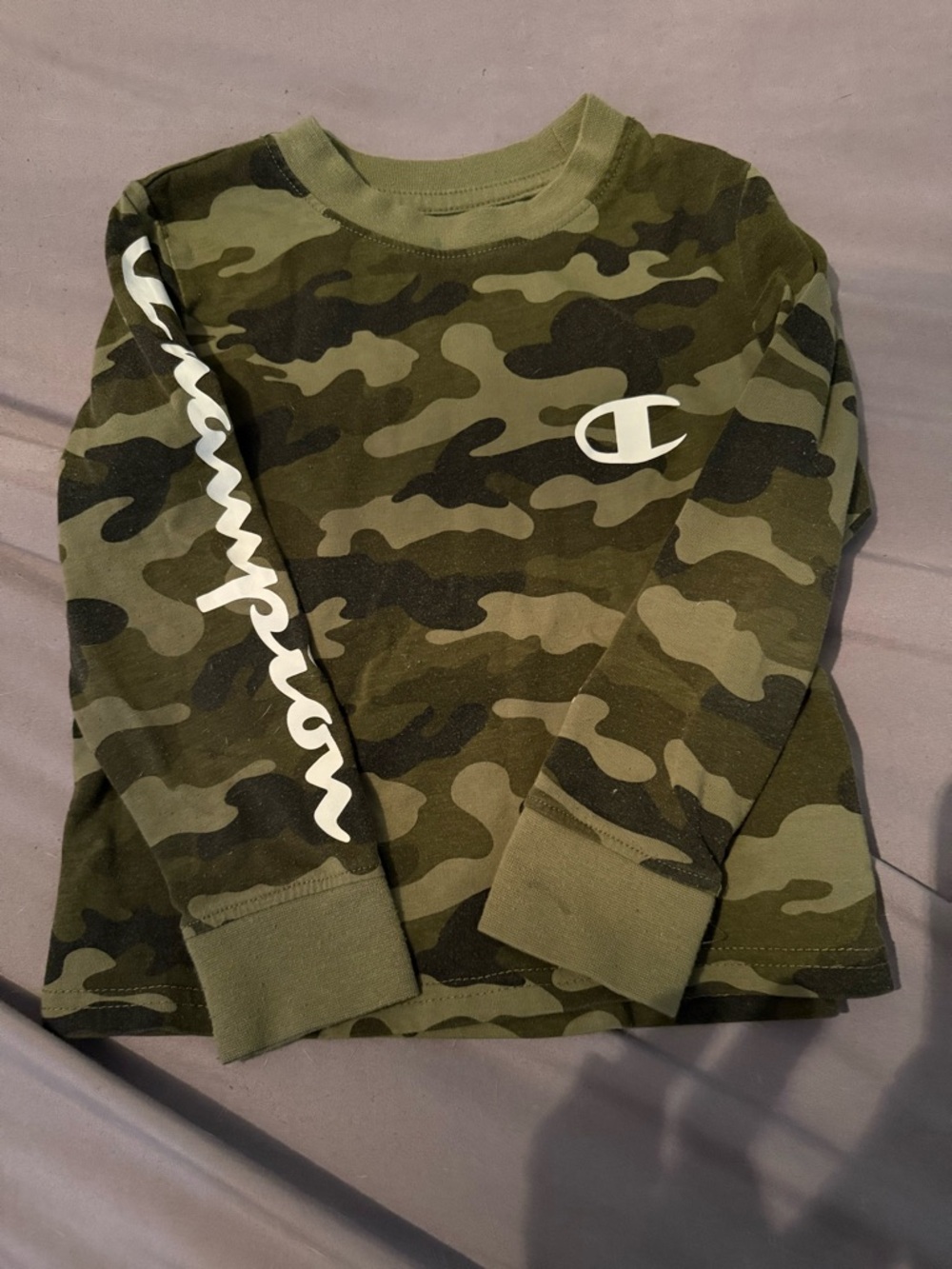Champion Kids' Camo Long Sleeve Tee - Olive & Dark Green